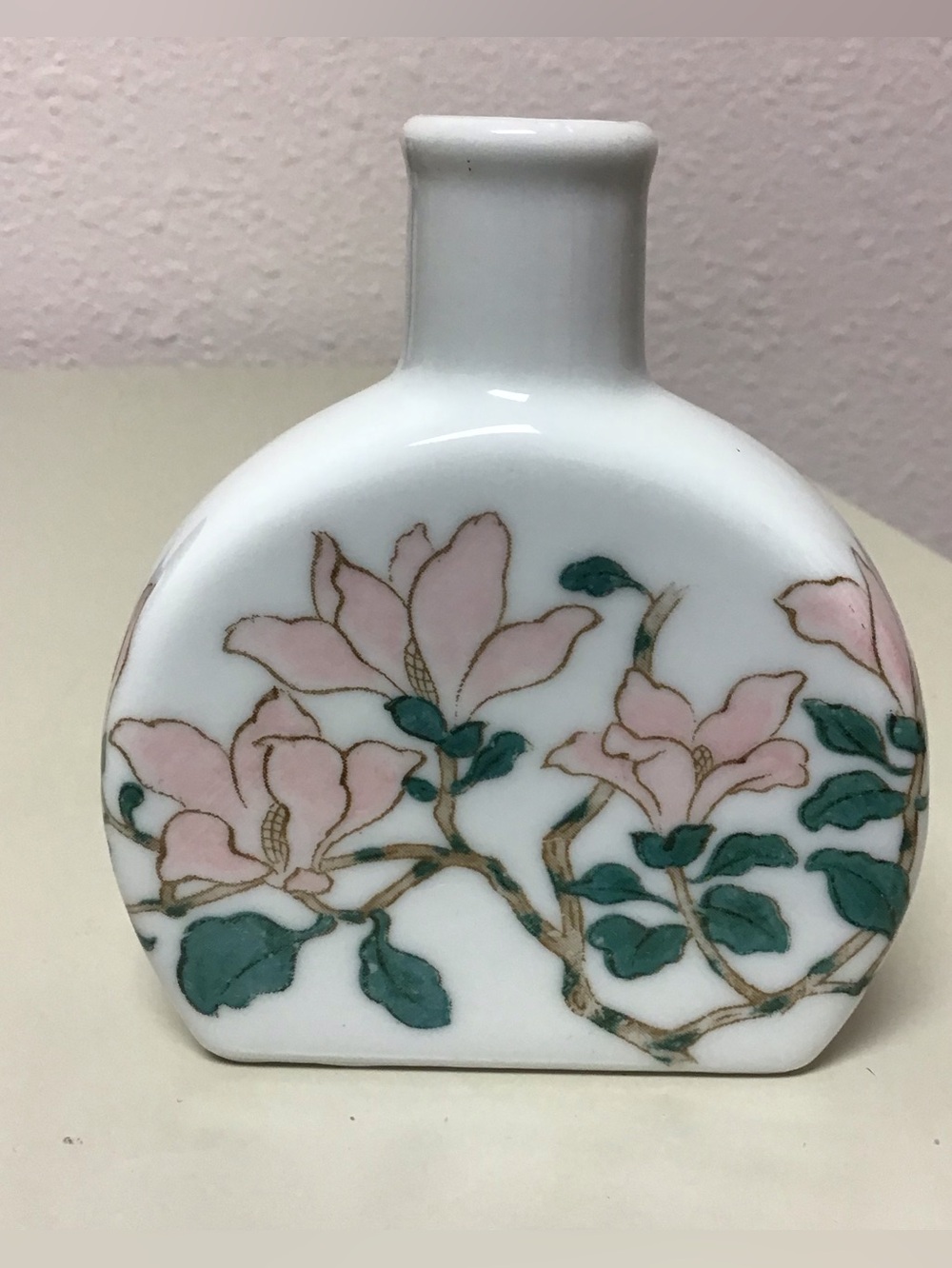 Vintage Porcelain Cherry Blossom Handpainted Bud Vase